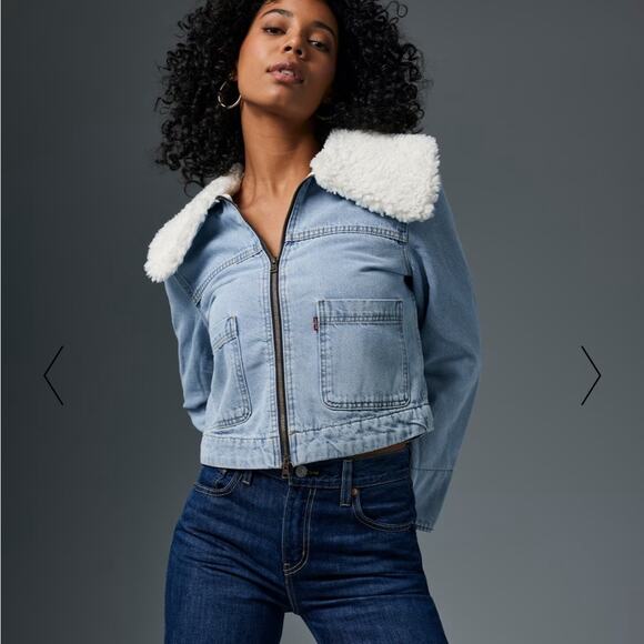 Levi’s Retro sherpa trucker denim jacket large NWT - Picture 1 of 13